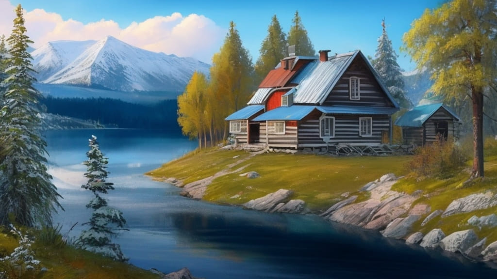 beautiful landscape houses and the taiga of the 0 1